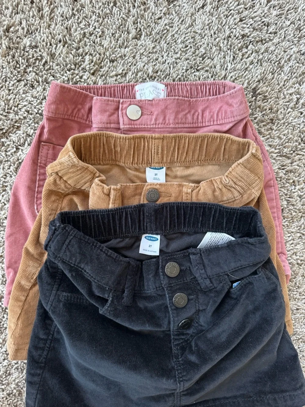 Old Navy Girls Corduroy Button-Front Skirts - Pink, Brown, Black